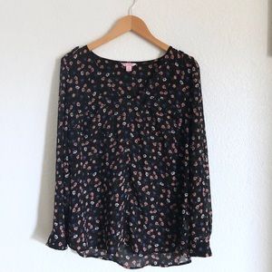 2/$10 Candies Floral Blouse 3/4 Sleeve Airy Sheer